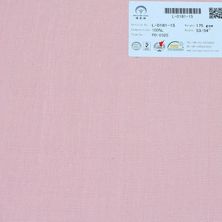 High Quality Plain Dyed Pure Linen Woven Fabric for Shirt