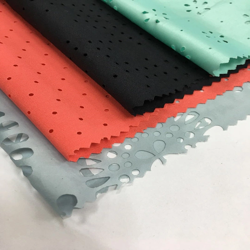 Grs Recycled RPET Pet Upholstery Hole Punched Perforated Elastic Stretch Polyester Microfiber Suede Fabric for Fashion Clothing