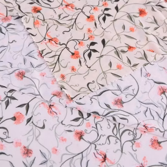 Bambú Spandex Grid Digital Impreso Kintted Single Jersey Fabric