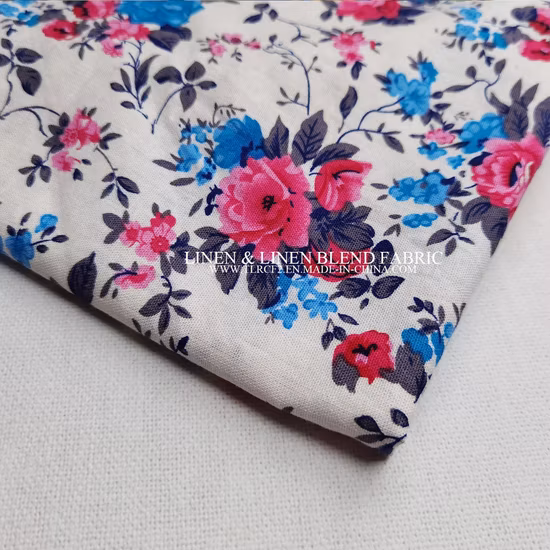 Fabricante personalizado de textiles para el hogar de impresión digital de tela de viscosa de lino para el hogar de prendas de vestir