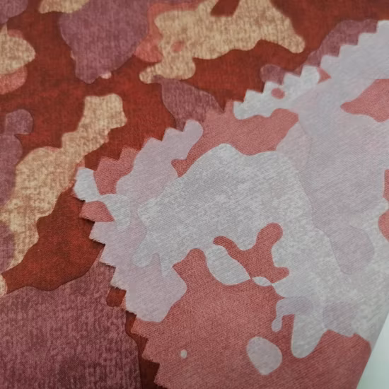 RPET reciclado/reciclado de poliéster elástico de nailon tejido estampado de tafetán para chaqueta de plumón/cortavientos/prenda