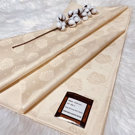 Vetitable Bazin Riche, hilo de algodón, tela bordada textil para tela de ropa africana de moda