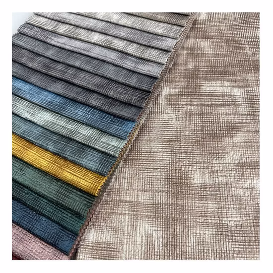 Tela de Dubái suave de Moscú, 100% poliéster, terciopelo holandés, teñido con tapicería impresa, sofá, muebles, tela textil para el hogar