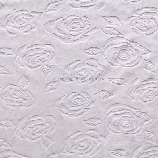 Textiles para el hogar Tejido de terciopelo de poliéster rosa 3D para acolchado de colchón y funda de almohada Burnout